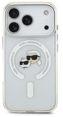 Kryt na mobil Karl Lagerfeld IML K&CH Heads Metal Frame MagSafe na Apple iPhone 17 Pro priehľadný Kryt na mobilný telefón Karl Lagerfeld IML K&CH Heads Metal Frame MagSafe na Apple iPhone 17 Pro v priehľadnej farbe