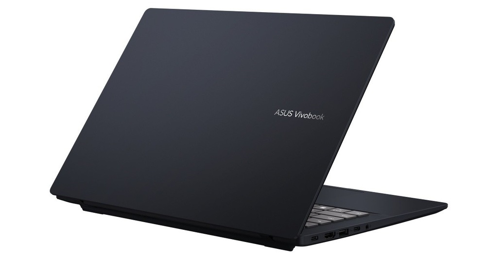 Notebook Asus Vivobook 14 čierny Modrý notebook Asus Vivobook 14 zozadu