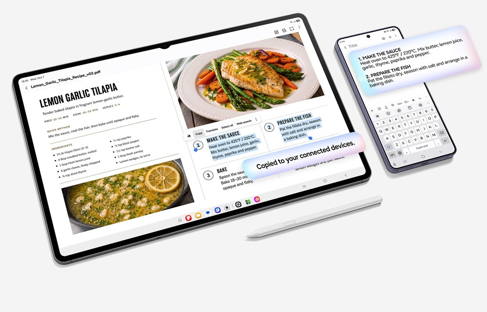 Tablet Samsung Galaxy Tab S12 Ultra 12 GB / 256 GB + dotykové pero sivý Samsung Galaxy Tab S12 Ultra ťaží aj z prvotriednej synchronizácie s telefónmi Galaxy