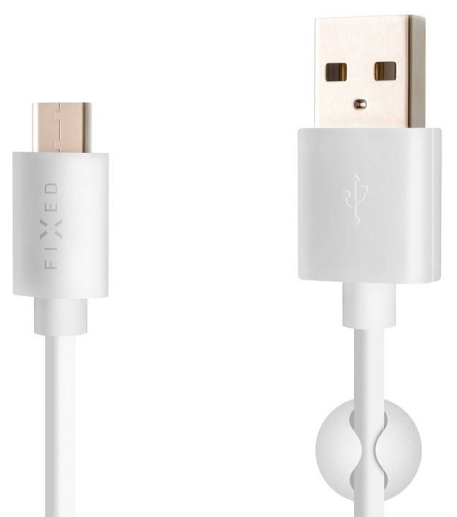 Kábel FIXED USB/USB-C, USB 2.0, 2m biely