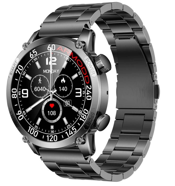Inteligentné hodinky ARMODD Silentwatch 7 Pro GPS s kovovým řemínkem + silikonový řemínek čierne