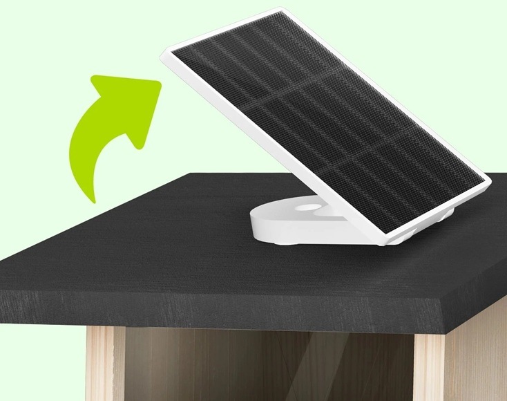 Vtáčie krmítko Birdfy Ebony s kamerou (AI predplatné) Detail obrázku solárneho panelu.