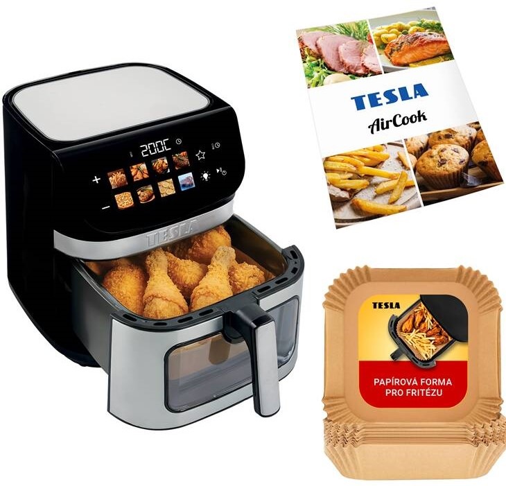 Fritéza teplovzdušná Tesla AirCook DualHeat QD73 XXL čierna