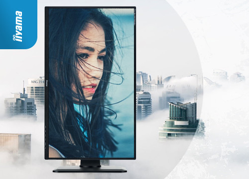 Herný monitor IIYAMA G-Master GB2771QSU-W1 biely Obrázok zachytáva monitor s funkciou pivot - je teda otočený "na výšku". Len na vás záleží, ako si ho nastavíte.