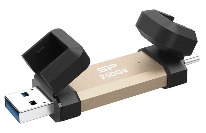 Flash disk Silicon Power s kapacitou 250 GB, zlatá farba