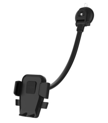 Držiak na mobil FIXED Iconiq Flex XL s flexibilnou ohybnou nohou na sklo alebo na palubnú dosku čierny