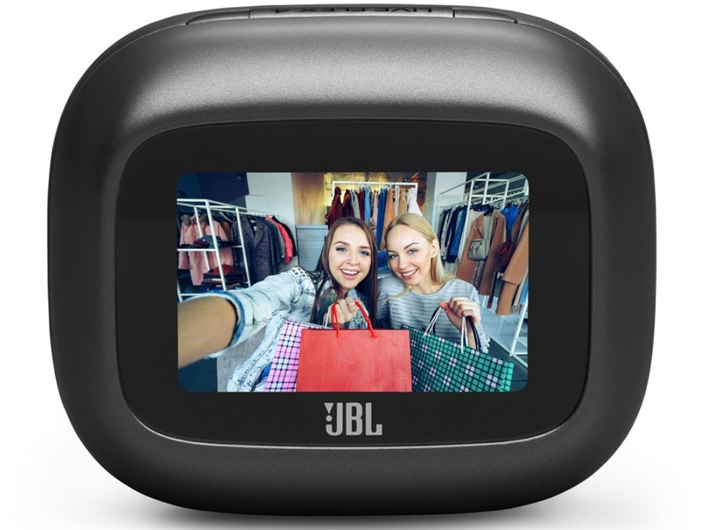 Slúchadlá JBL Live Flex4 modrá TWS slúchadlá JBL Live Flex4 s displejom puzdra