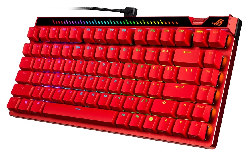 Klávesnica Asus ROG Falchion ACE 75 HE Lava Red s RGB podsvietením a kompaktným 75 % layoutom