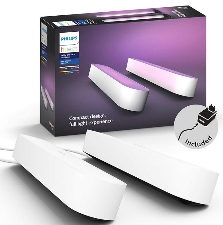 Stolové svietidlo Philips Hue Play White and Color Ambiance Double Pack biele