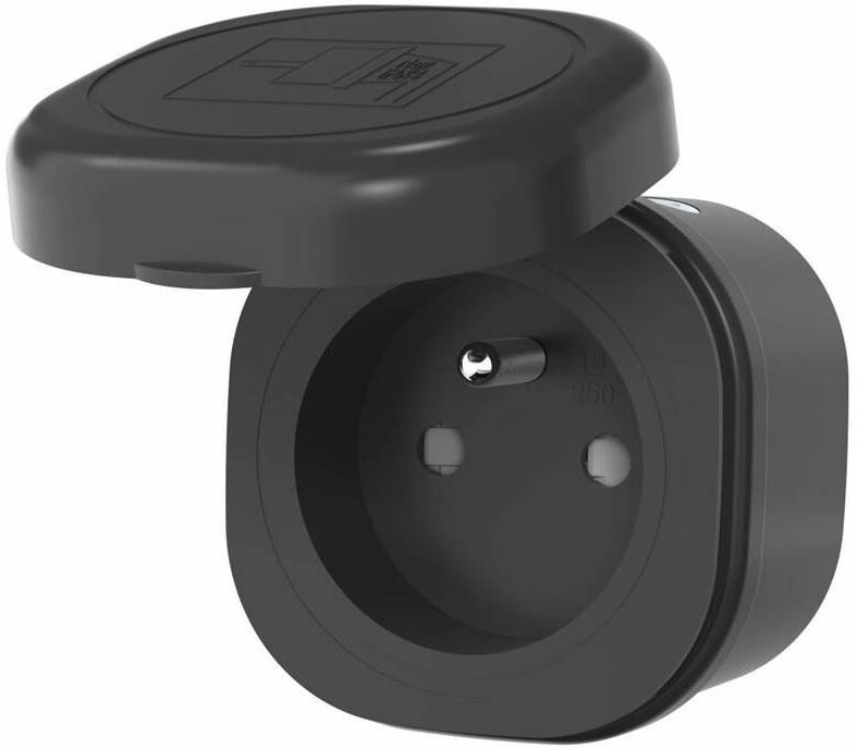 Inteligentná zásuvka IMMAX NEO LITE Smart, vonkajšia, s kolíkom, typ E, IP44, Wi-Fi čierna