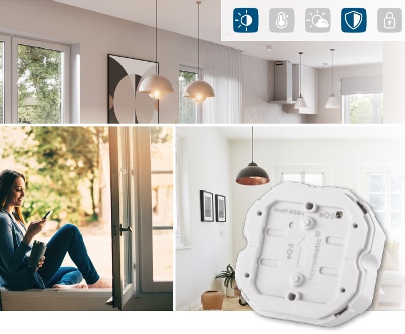 Spínač Homematic IP s meraním - 6A, zápustná montáž
