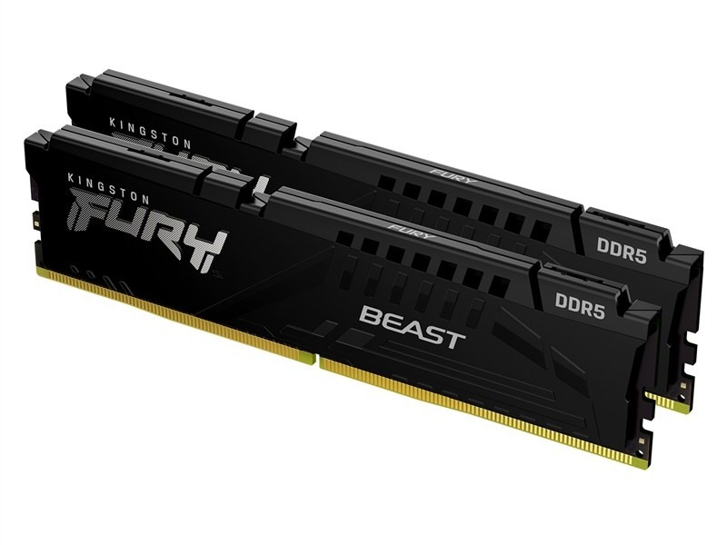 Pamäť RAM Kensington FURY Beast 128 GB, (2× 64 GB) DDR5, 5 600 MHz CL36, čierna farba.