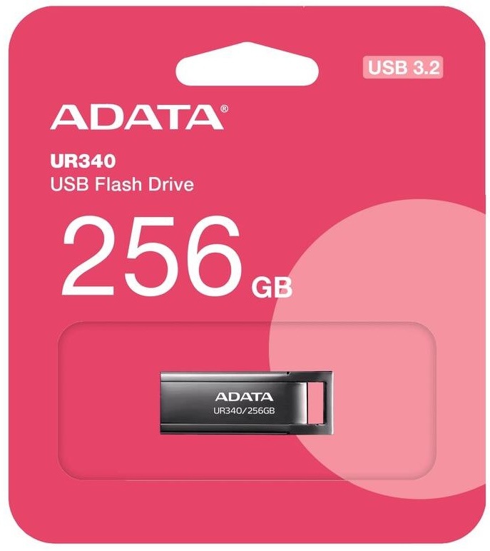 ADATA UR340 USB flash disk 256GB v kovovom prevedení s bezkrytovým designom a USB 3.2 rozhraním