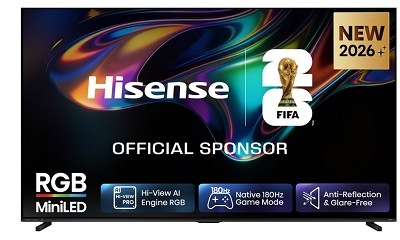 Televízia Hisense 100UR8S so zapnutým displejom