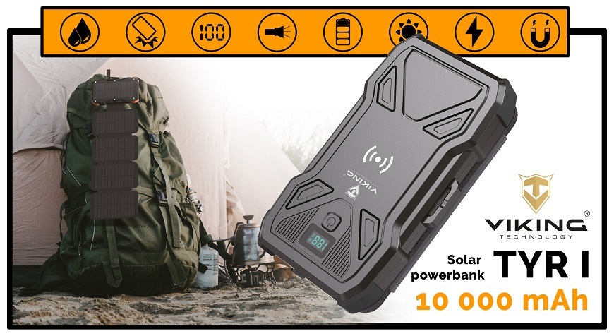 Powerbank Viking TYR I, 10 000mAh čierny Powerbank Viking TYR I, 10 000mAh čierny
