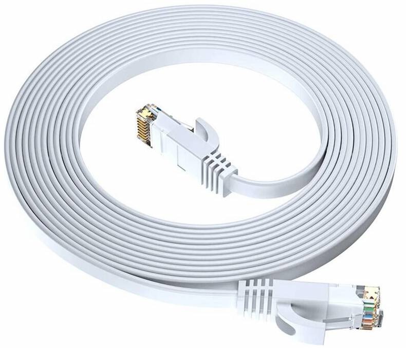 Kábel GoGEN sieťový (RJ45), plochý, CAT6, 1m biely