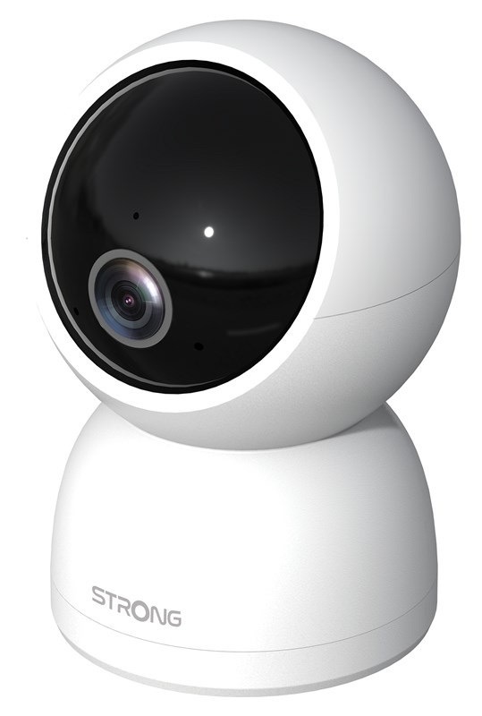 IP kamera Strong SHC04IR0-W, vnútorné, 2560×1440, IR prísvit, 360° otáčanie, mikrofón, Wi-Fi, USB-C, micro SD biela
