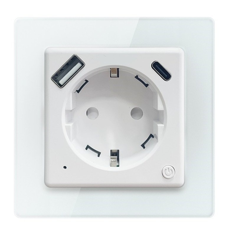 Múdra zásuvka IMMAX s USB a USB-C portom, biela farba