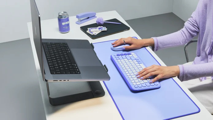 Klávesnica s myšou Logitech POP ICON, US layout sivá