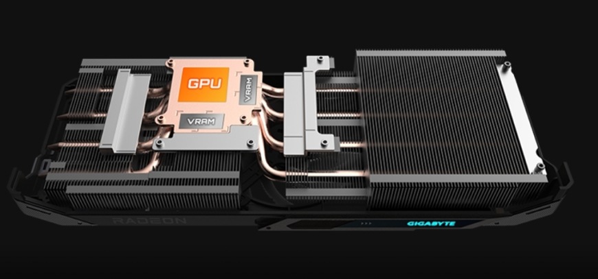 Grafická karta GIGABYTE AMD Radeon RX 9060 XT GAMING OC 8GB čierna Chladič grafickej karty GIGABYTE Radeon RX 9060 XT Gaming s heatpipe pre efektívny odvod tepla