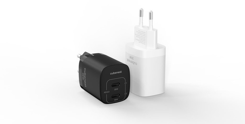Nabíjačka do siete Cubenest S2D1, PD 2xUSB-C, GaN, 35W biela Nabíjačka do siete Cubenest S2D1, PD 2xUSB-C, GaN, 35W biela