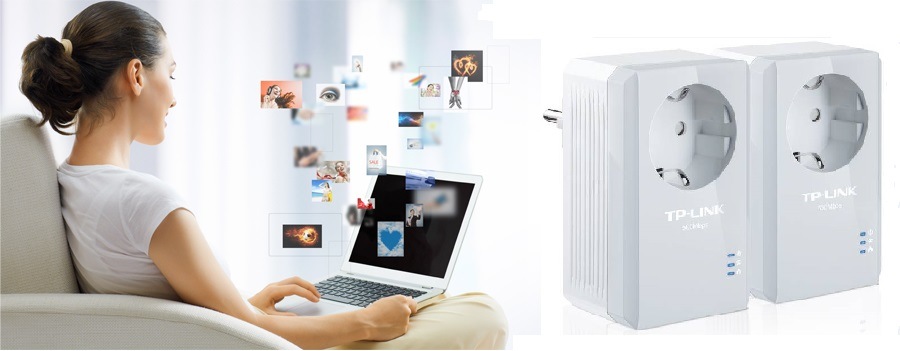 Sieťový rozvod LAN po 230V TP-Link TL-PA4010P KIT biely Síťový rozvod LAN po 230V TP-Link TL-PA4010P KIT