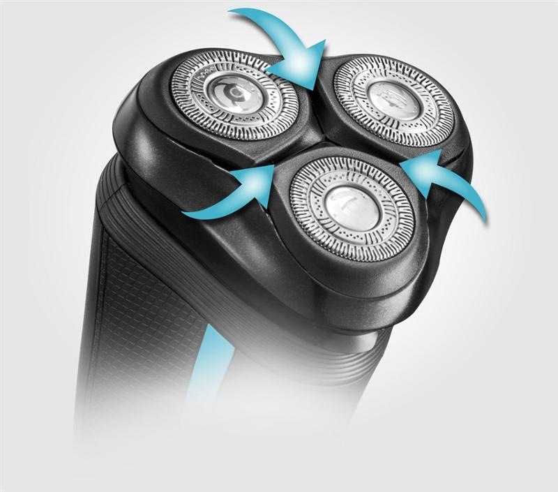 Holiaci strojček Remington R6000 R6 Style Series Aqua Rotary Shaver čierny/modrý