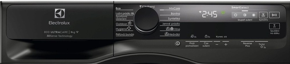 Sušička bielizne Electrolux série 800 EW8D595RCDC ocel Ovládací panel sušičky Electrolux EW8D595RCDC radu 800 UltraCare
