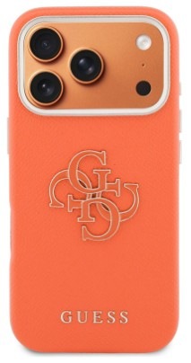 Kryt na mobil Guess PU Resin Logo na Apple iPhone 17 Pro oranžový Kryt na mobil Guess PU Resin Logo Apple iPhone 17 Pro - oranžový