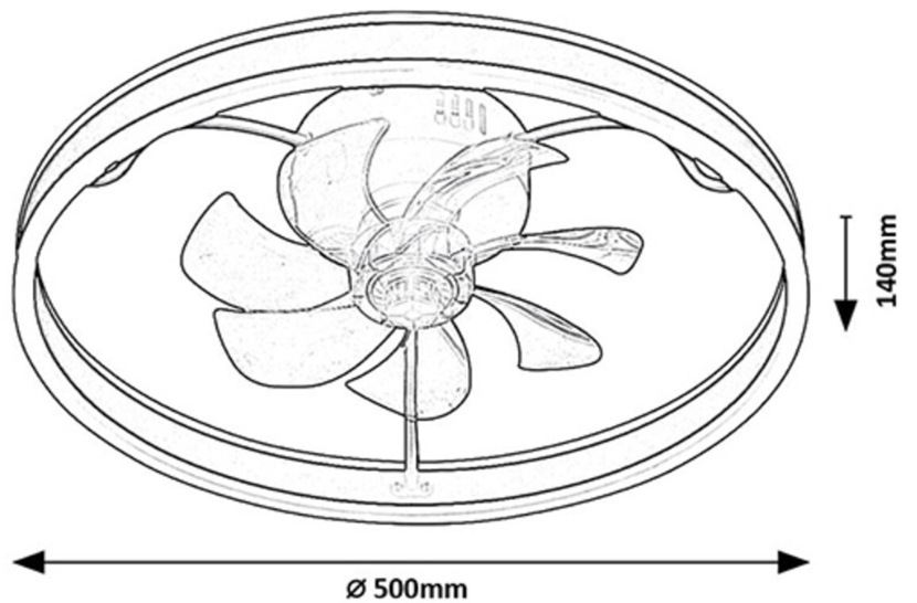 LED stropné svietidlo Rabalux Fanfy, s ventilátorom čierne „Stropné