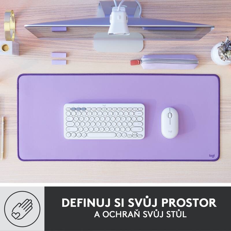 Podložka pod klávesnicu a myš Logitech Desk Mat Studio Series. 30 x 70 cm fialová Podložka pod klávesnicu a myš Logitech Desk Mat Studio Series. 30 x 70 cm fialová
