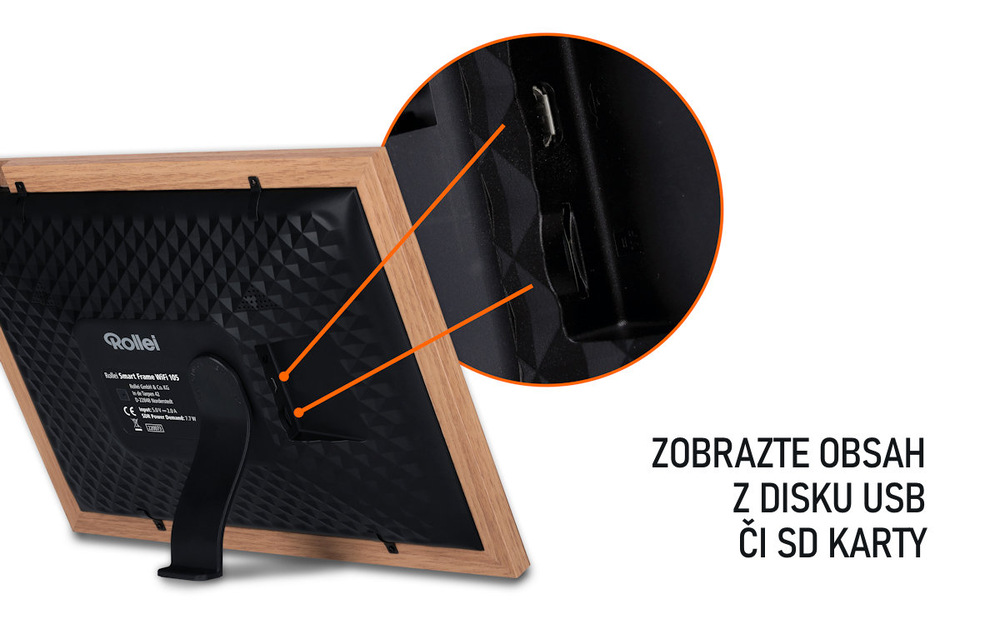 Elektronický fotorámček Rollei Smart Frame WiFi 105 hnedý