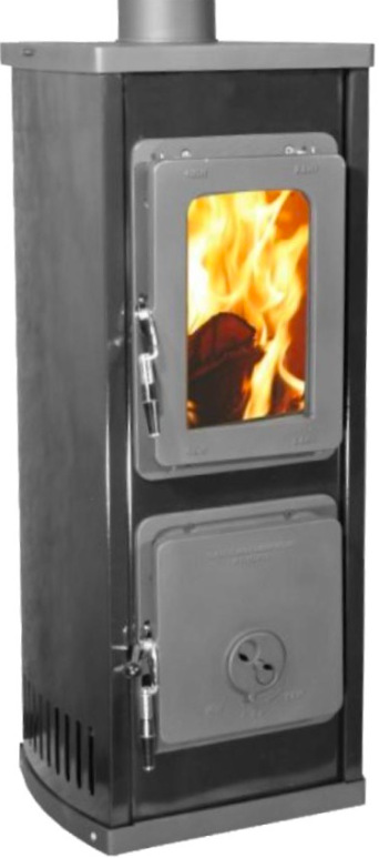Krbové kachle M.A.T. BOZEN B TOP 5 kW v čiernom prevedení s horným dymovodom a horiacim ohňom