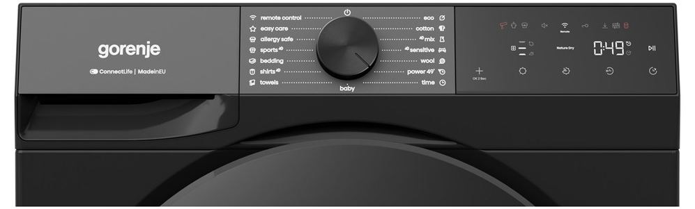 Sušička bielizne Gorenje G400 DG48DB NatureDry čierna Sušička Gorenje DG48DB NatureDry ovládací panel detail