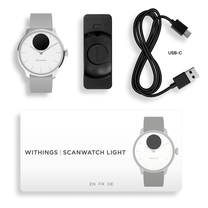 Inteligentné hodinky Withings Scanwatch Light 37 mm biele Inteligentné hodinky Withings Scanwatch Light 37 mm biele