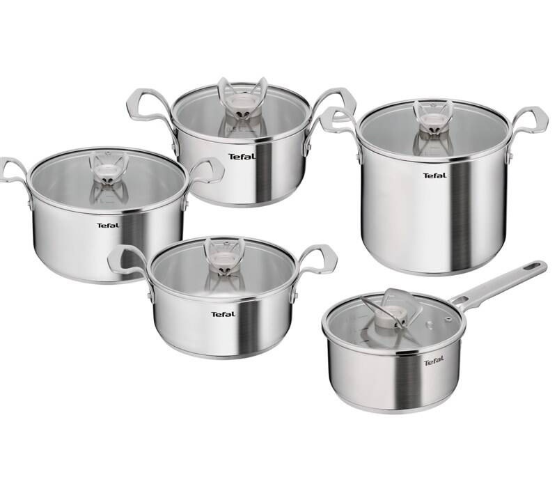 Nerezová súprava riadu značky Tefal.