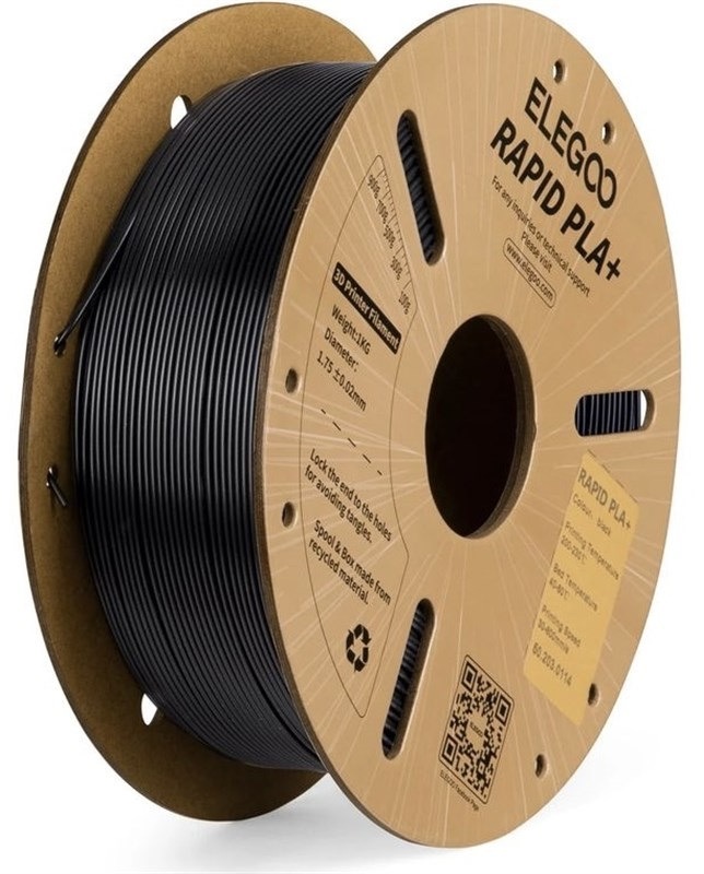 Tlačová struna (filament) Elegoo Rapid PLA+ 1,75mm čierny