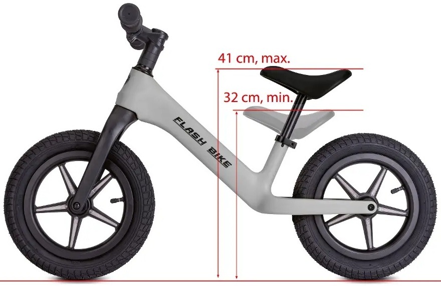 Odrážadlo Buddy Toys BPB 2516 žlté Pohľad na odrážadlo Buddy Toys BPB 2516 Flash bike zľava s viditeľnými rozmermi