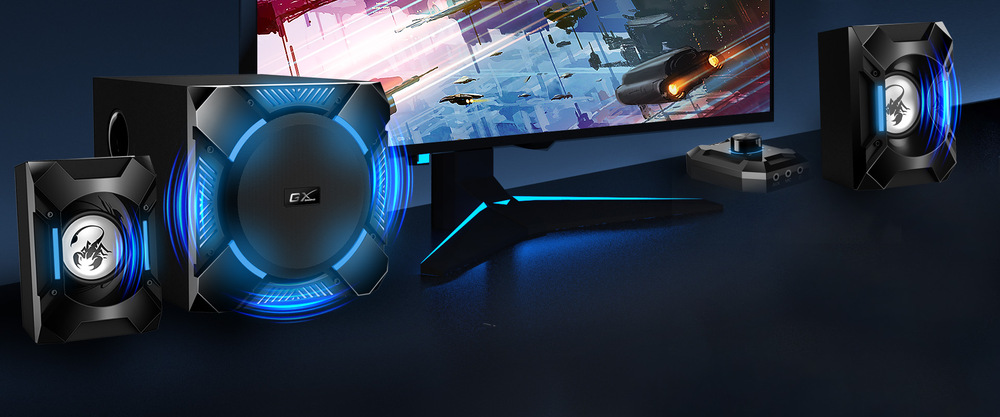 Reproduktory Genius GX GAMING SW-G2.1 1200 čierne/modré Genius GX GAMING SW-G2.1 1200