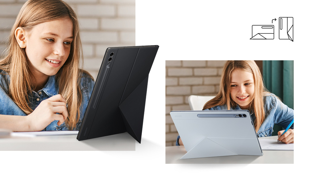 Puzdro na tablet Samsung Smart Book na Galaxy Tab S9/S9 FE/S10 FE biele Samsung Galaxy Tab S9 Smart Book Cover