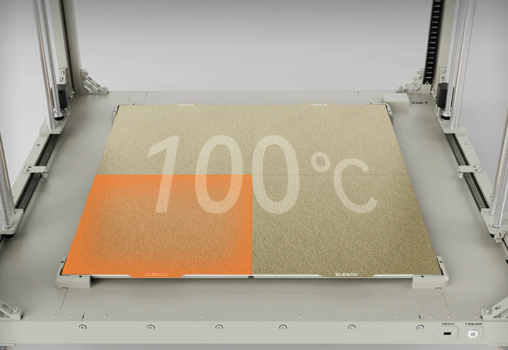 Elegoo OrangeStorm Giga má segmentovú vyhrievanú podložku