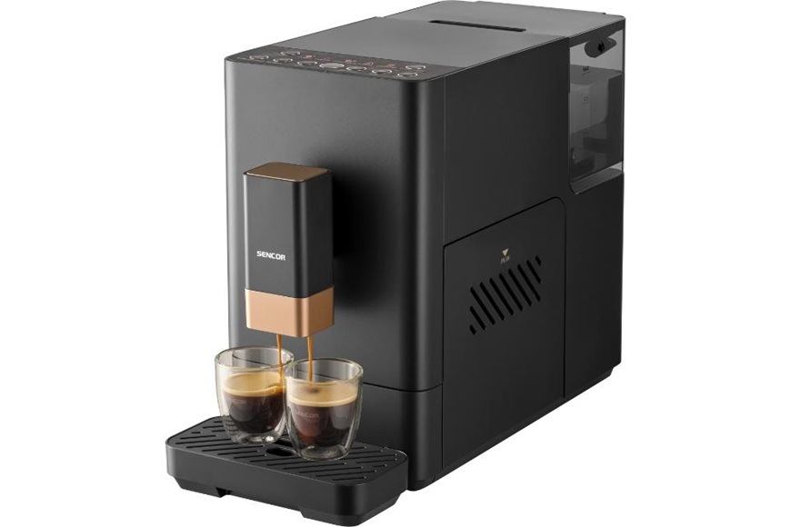 Espresso Sencor SES 6100BK čierne Program Double Espresso pri automatickom kávovare Sencor SES 6100BK pripraví dve espressá naraz vďaka dvom po sebe idúcim cyklom mletia a extrakcii pre plnú chuť každej šálky.