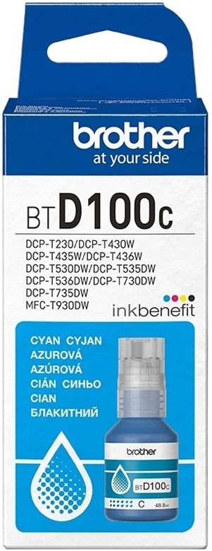 Azúrová atramentová náplň Brother BTD100C s výťažnosťou 5000 strán