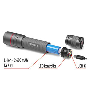 Lampáš EMOS Ultibright 80 P3180, 600lm sivá