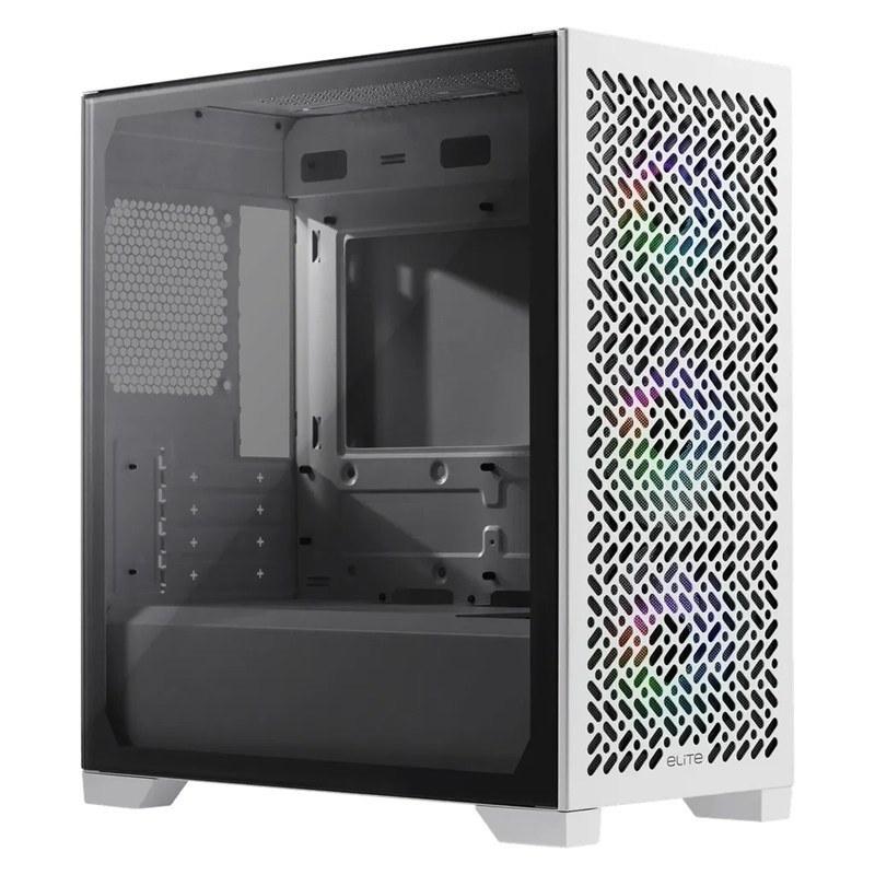 Skriňa Cooler Master Elite 302 ARGB v bielej farbe.