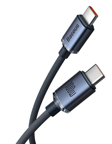 Kábel Baseus Crystal Shine Series USB-C/USB-C 100W 2m čierny Kábel Baseus Crystal Shine Series USB-C/USB-C 100W 2m čierny