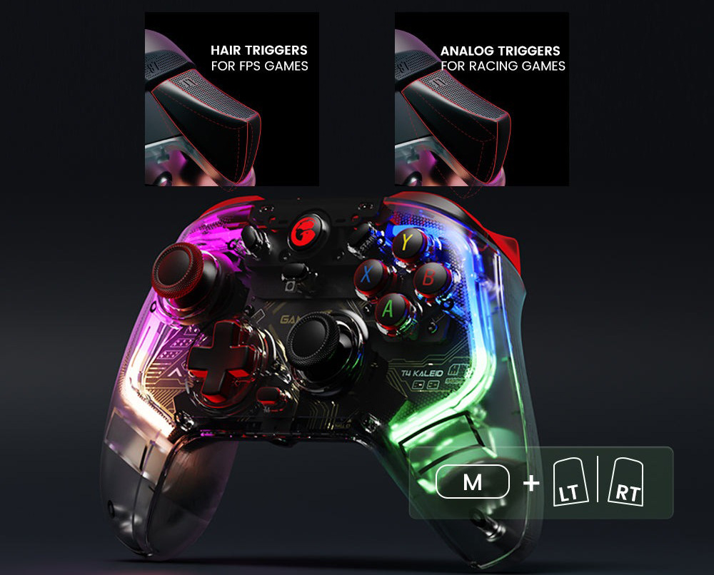 Gamepad GameSir T4 Kaleid RGB čierny/priehľadný GameSir T4 Kaleid RGB
