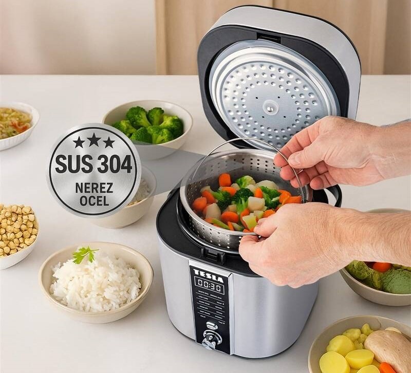 Multifunkčný ryžovar Tesla MultiCook RC400 Low Carb strieborný