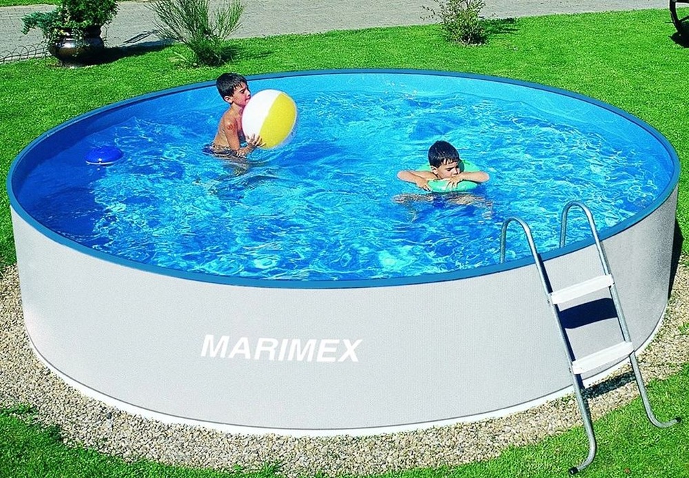 Bazén kruhový Marimex Orlando 3,66 x 0,91 m biely Bazén Marimex Orlando s ľuďmi, umiestnenie v záhrade v lete