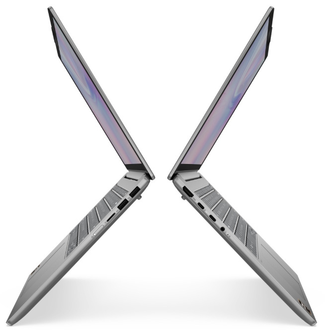 Bočné profily notebooku Lenovo IdeaPad Slim 5 14AKP10 so zobrazenými konektormi